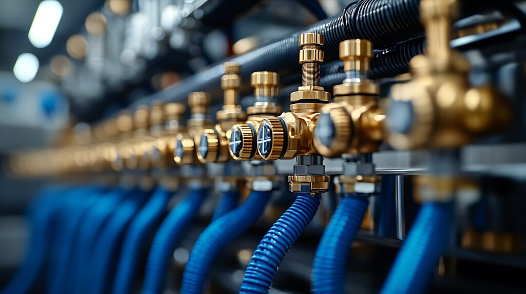 close-up shot of the system's control