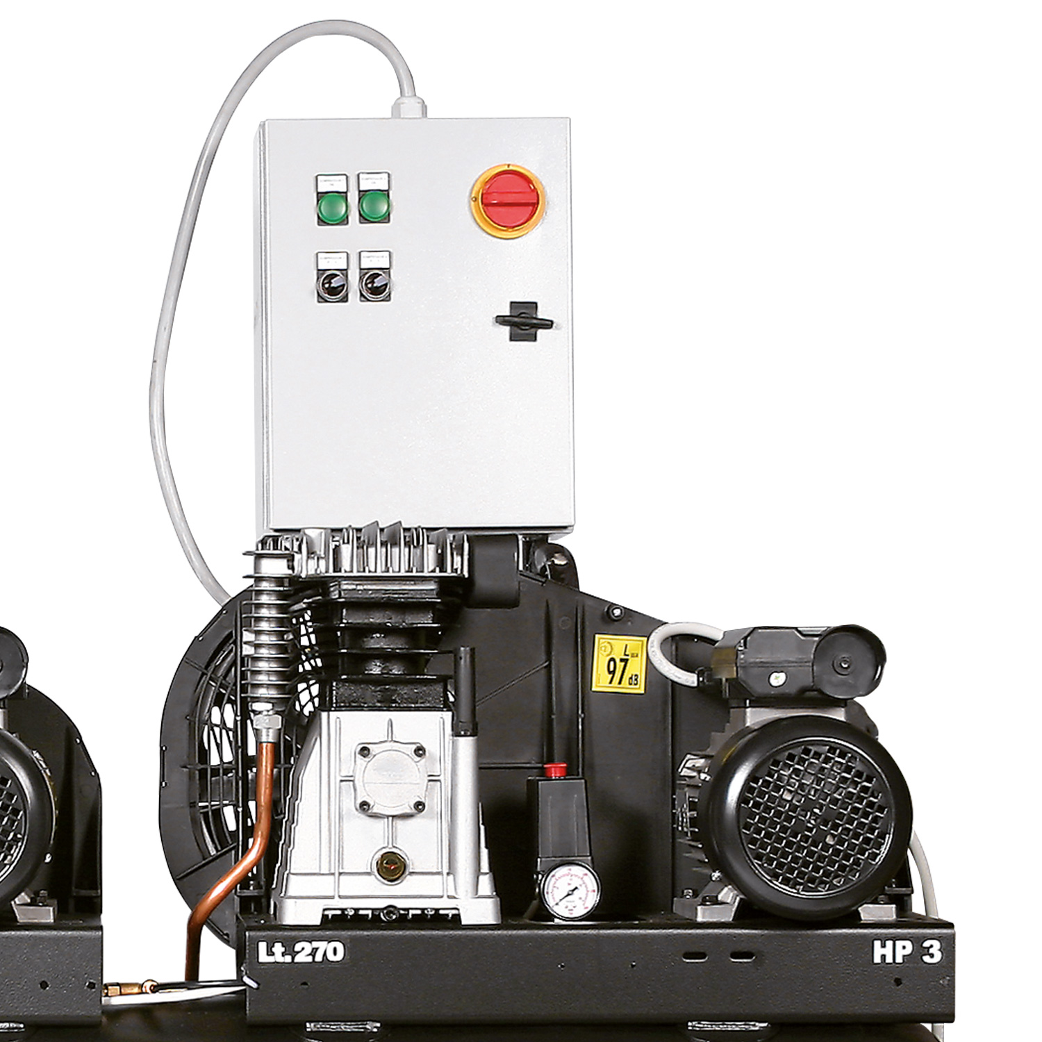 SIP B3800/270 270ltr Tandem Belt Drive Compressor - Image 3