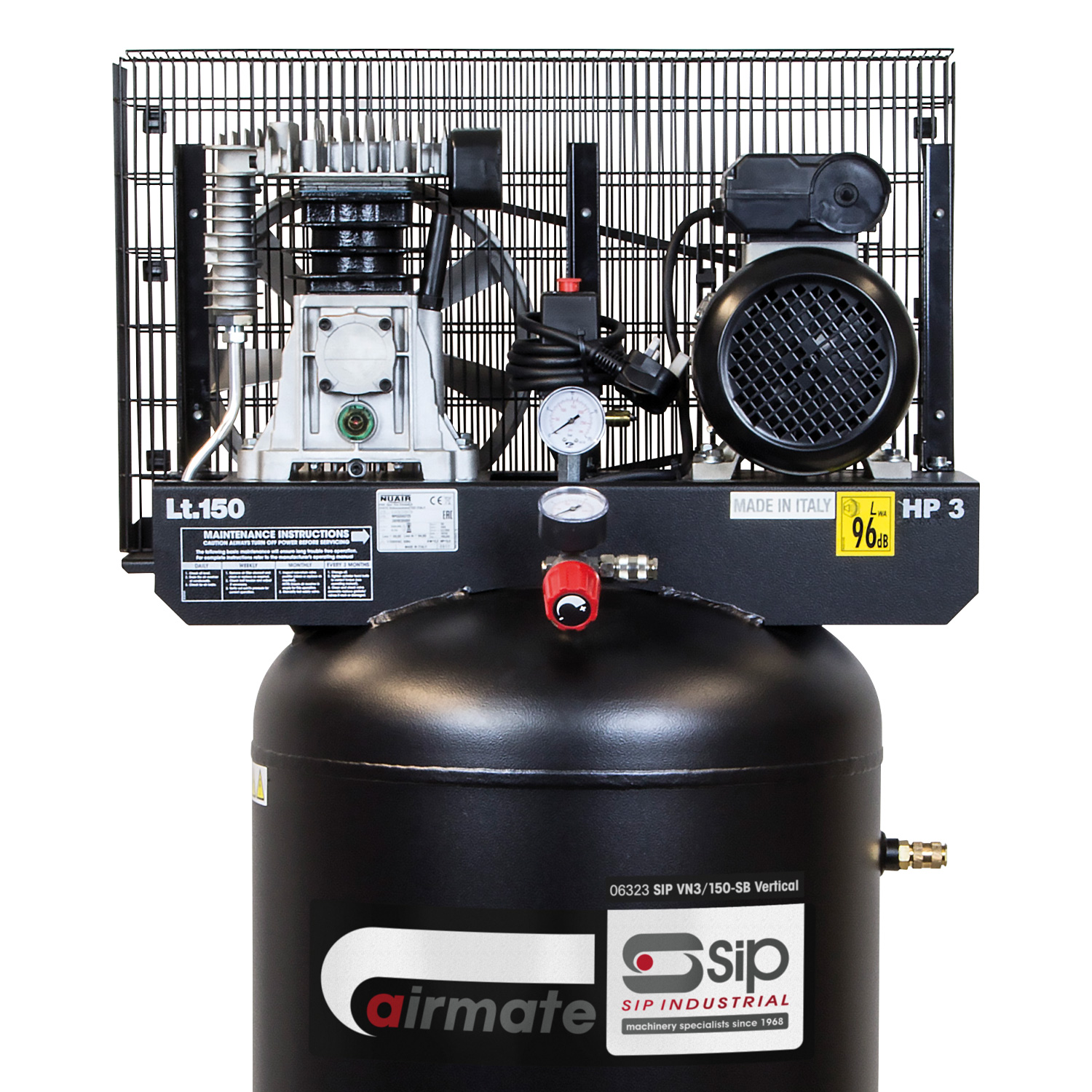 SIP VN3/150-SB 150ltr Vertical Belt Drive Compressor - Image 2