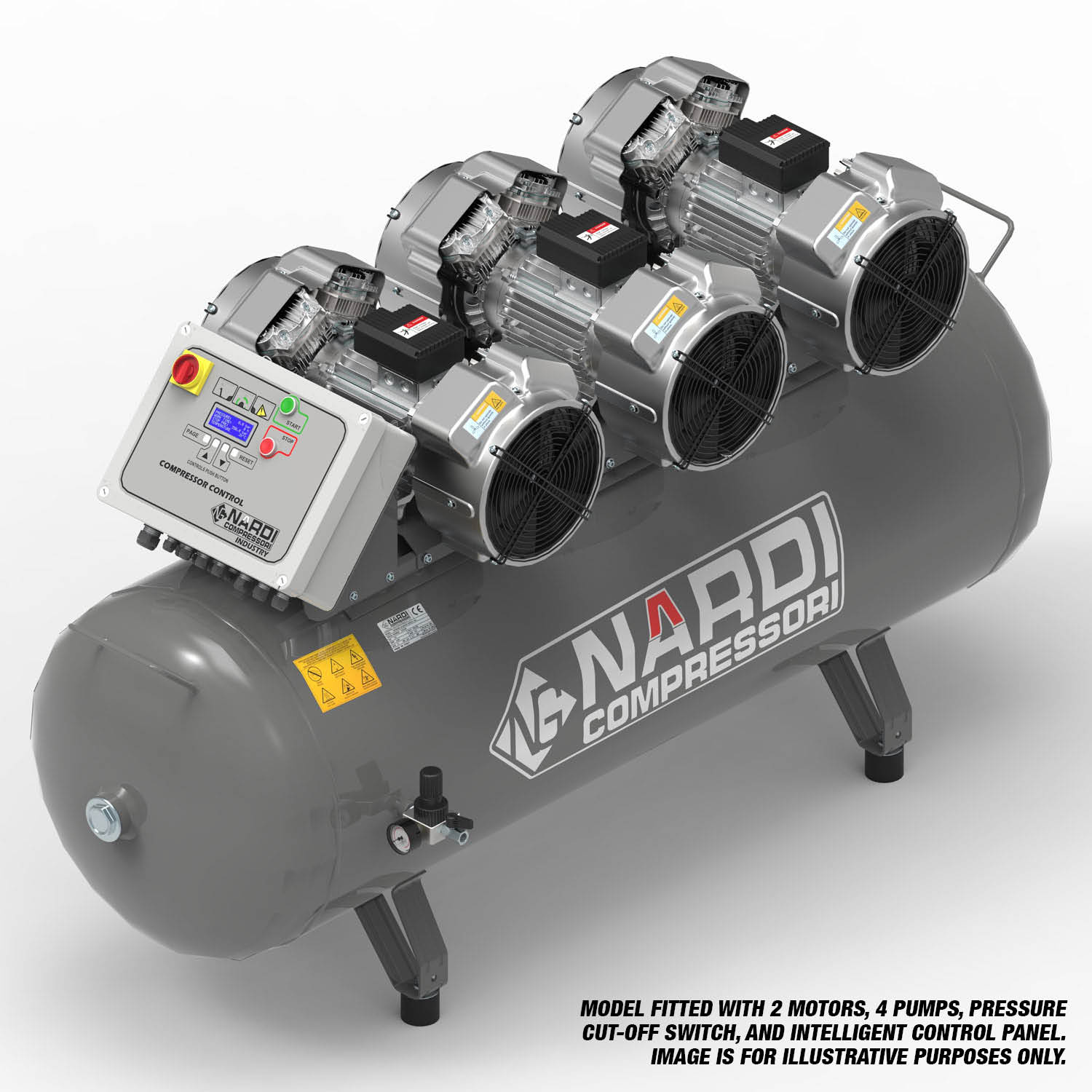 NARDI EXTREME MP 6HP 500ltr Compressor with Panel - Image 1