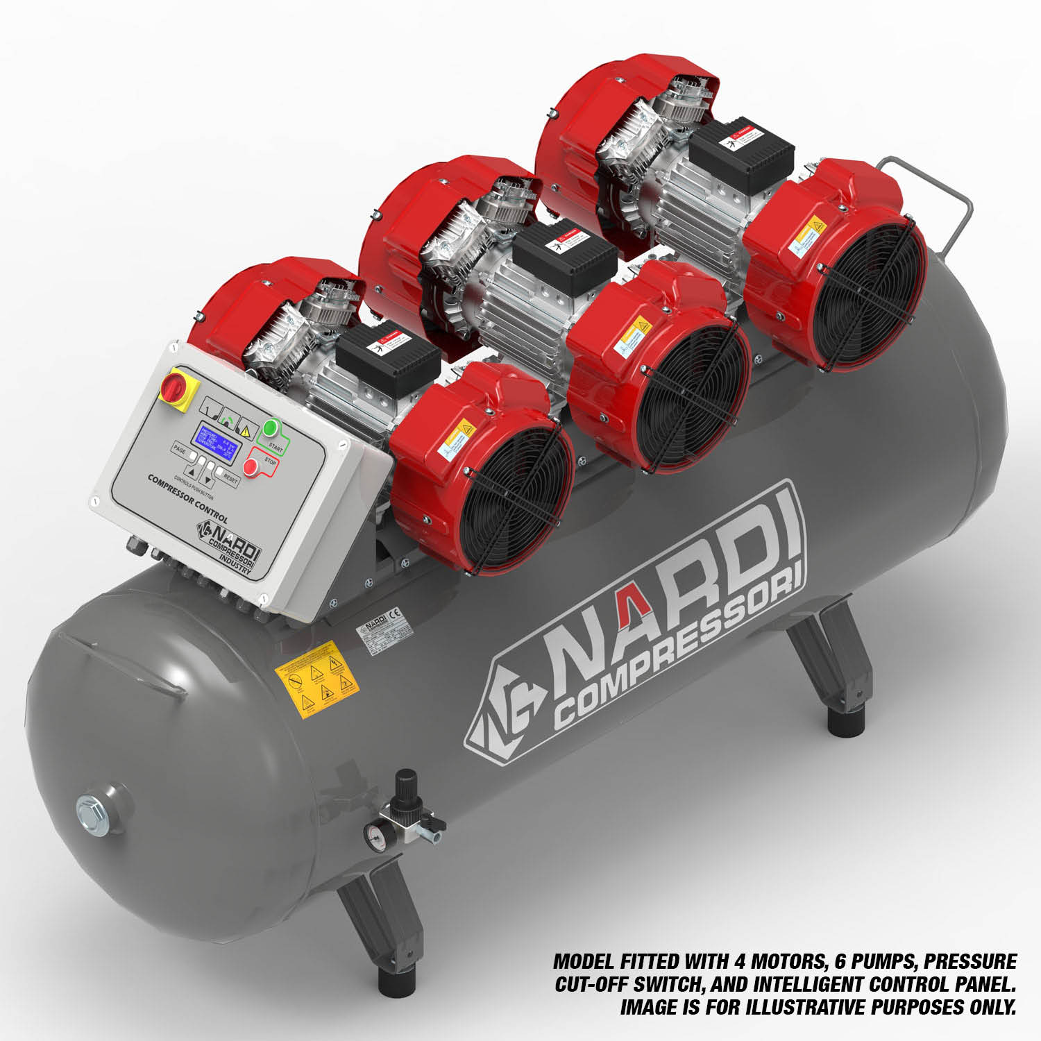 NARDI EXTREME MP 9HP 500ltr 21BAR Compressor with Panel - Image 1
