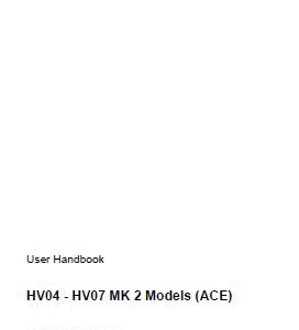 Hydrovane V04 V07 User Manual MK2 Models (ACE)