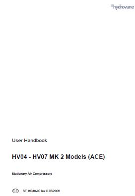 Hydrovane V04 V07 User Manual MK2 Models (ACE)