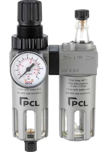 PCL 1/2" BSP Combined Filter Air Pressure Regulator Lubricator