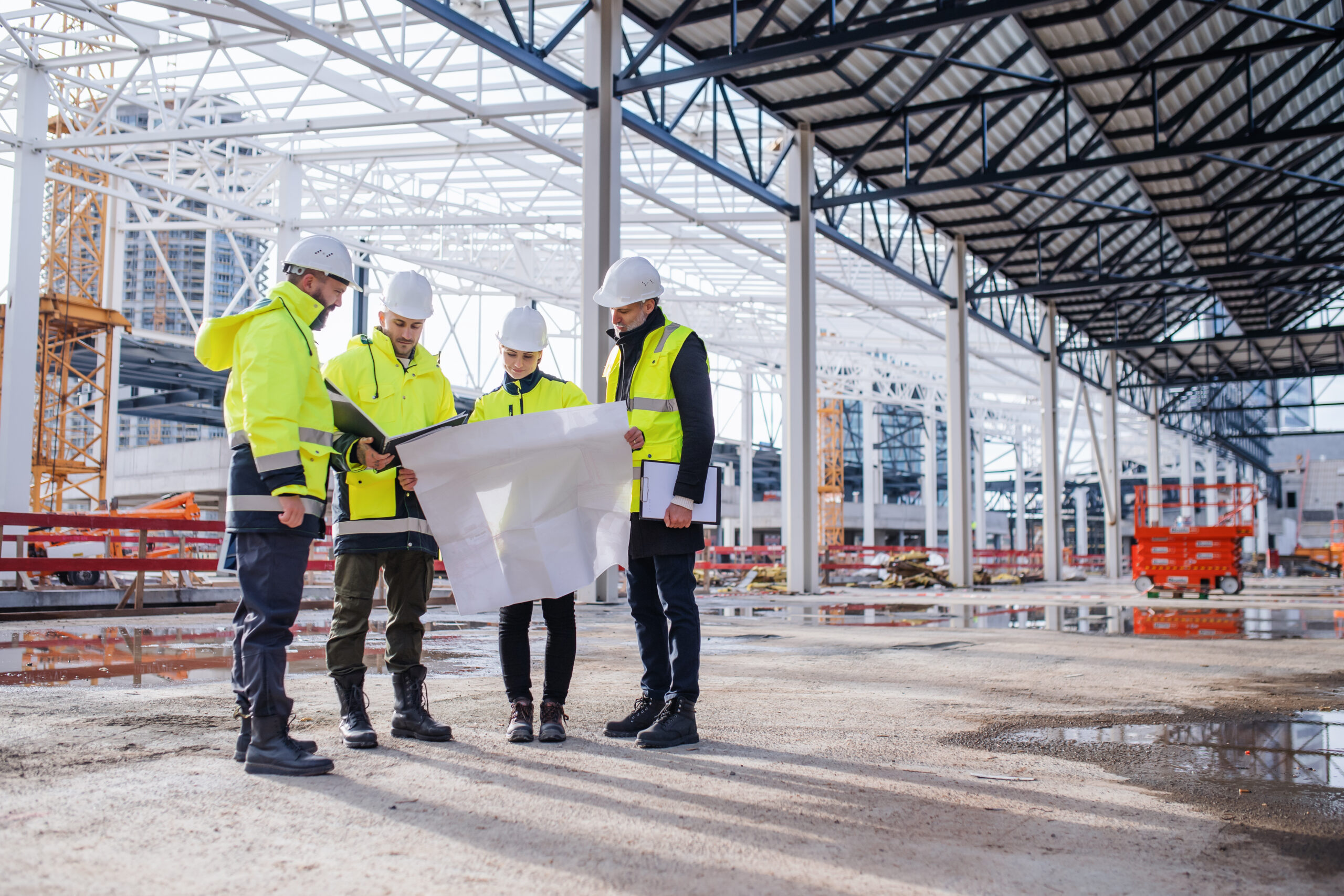 Construction site meeting